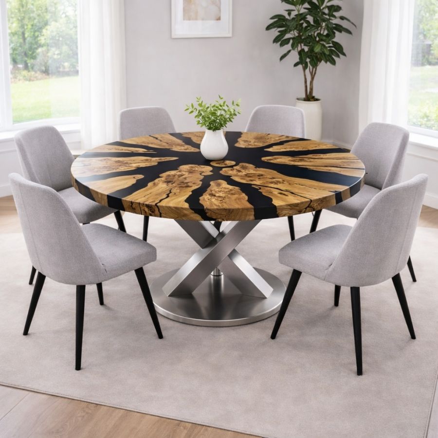 Mese rotunde din lemn masiv